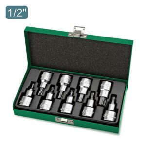 Toptul 9Pce 1/2"Dr Star Bit Socket Set T20 - T60