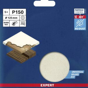 Bosch 125mm G150 M480 Sanding Disc Net Random Orbital Sanders 5pk 2608900674