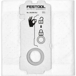 FESTOOL FL204308 SELFCLEAN filter bag SC-FIS-CT MINI/MIDI-2/5/CT15 5PK
