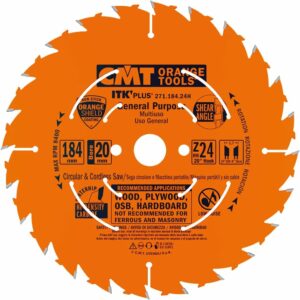CMT Orange Tools 271.184.24h (Ultra ITK) 184 x 1.3/1.7 x 20 Circular Saw 24 tEETH