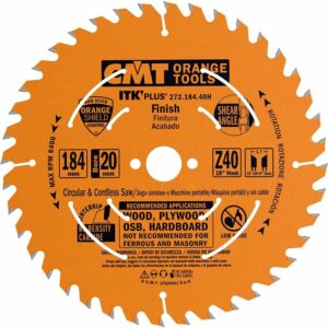 CMT 272.184.40H ITK Plus Finish Saw Blade HW 187X1.7X20(+16+15.87) Z=40 ATB+Shear