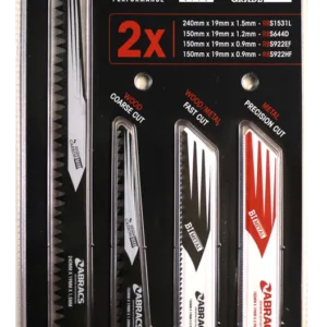 ABRACS RECIP SAW BLADE PACK - METAL - WOOD - WOOD/METAL MIXED 8PK