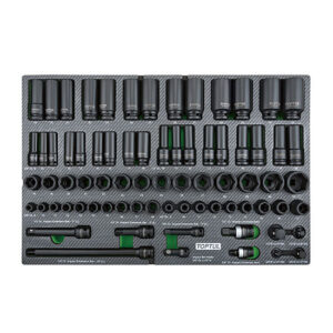 TOPTUL QGED7528, 75PCS 3/8" & 1/2" DR. Impact Socket Set