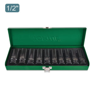 TOPTUL QGDAD1002, 10PC 1/2"DR 6PT DEEP IMPACT SOCKET SET
