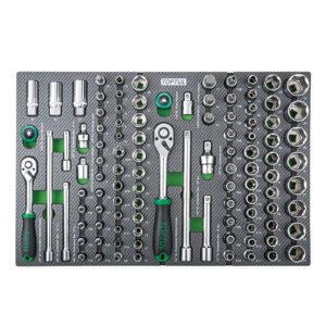 TOPTUL QGEDA429, 104PCS 3/8" & 1/2" DR. Flank Socket Set
