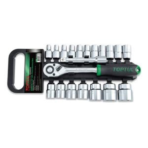 TOPTUL QGABB2001,  20PCS 1/2""DR. 6PT Socket Rail Set