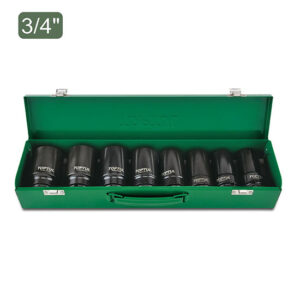 TOPTUL QGDAD0807,  3/4"Dr Deep Impact Socket Set 8pce 22-38mm