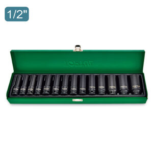 TOPTUL QGDAD1401, 1/2"Dr Deep Impact Socket Set 14Pc 10-32mm