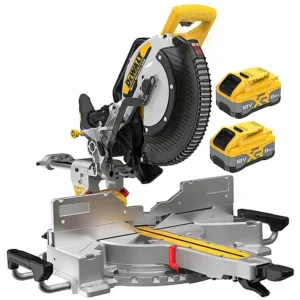 DEWALT, DCS782XW2, 18V 305MM MITRE SAW C/W 2 X 8AH BATTERIES AND CHARGER