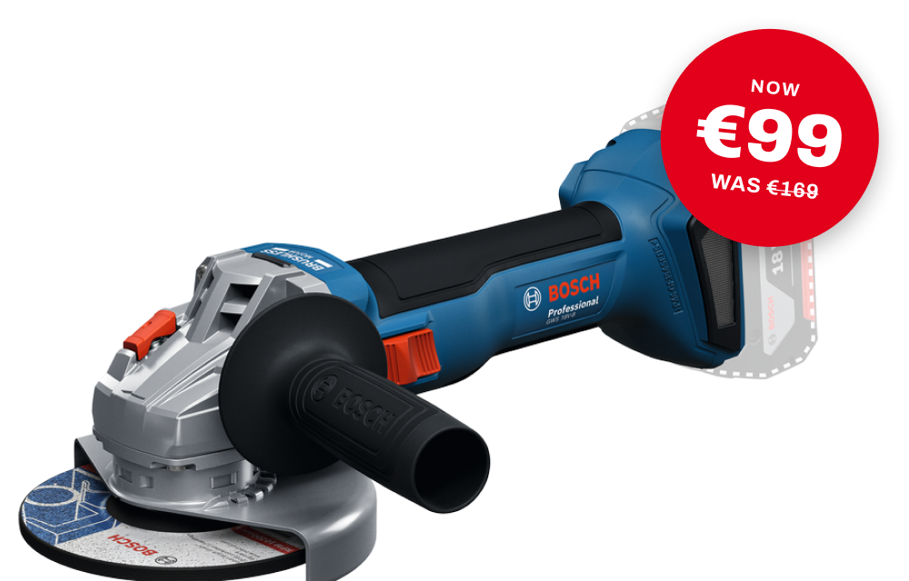 Bosch GWS 18V-8 angle grinder, now €99, was €169