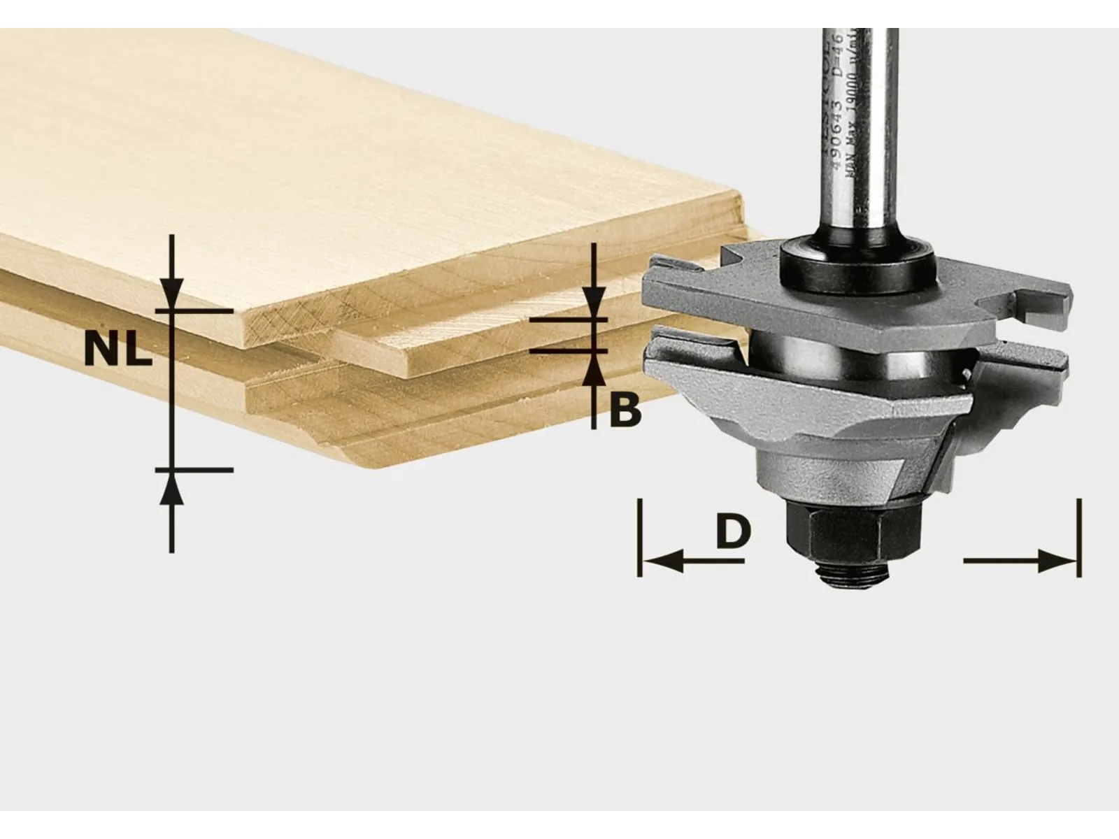 Festool Profile tongue cutter HW S8 D46 x D12-FD