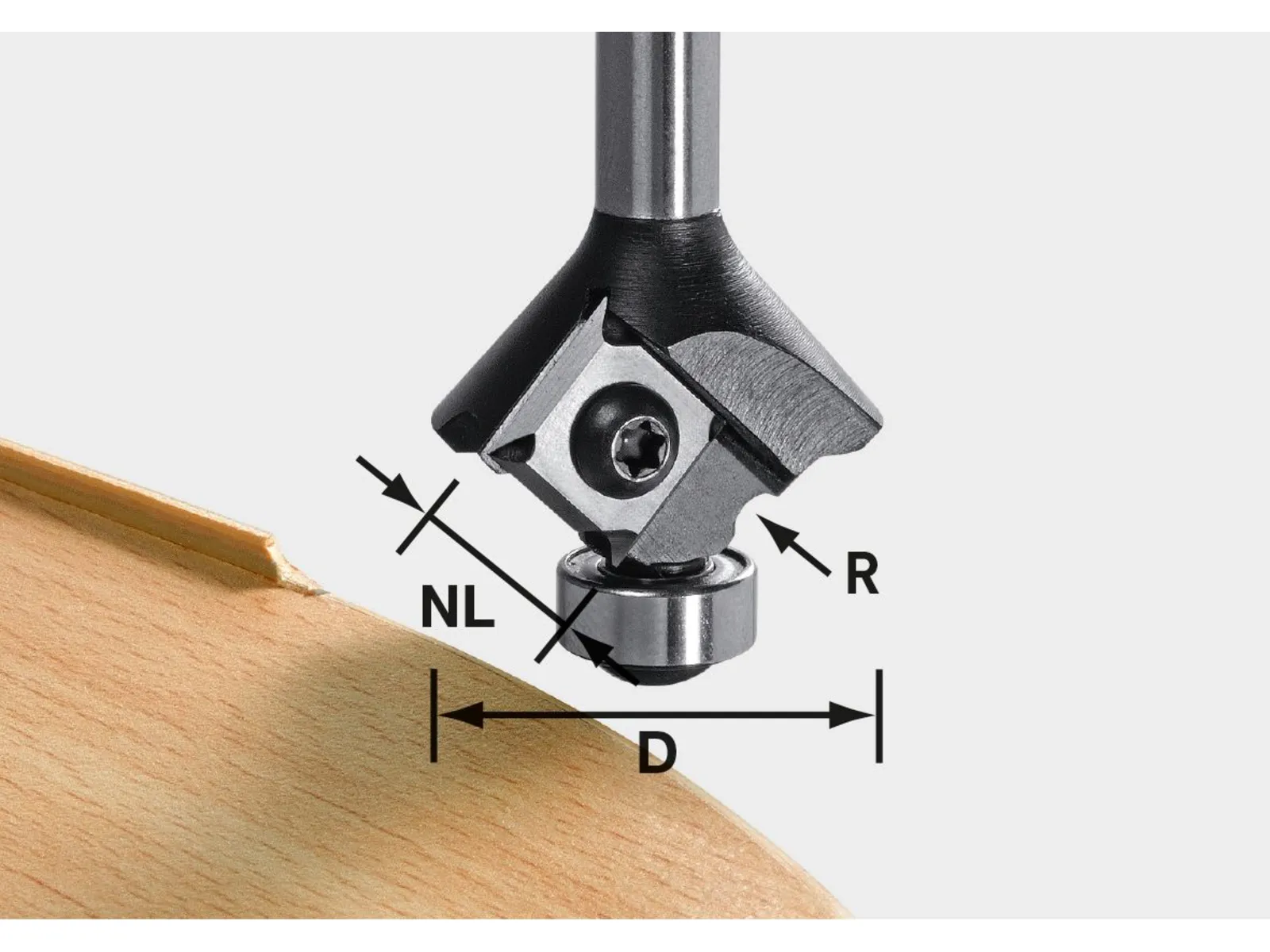 Festool Roundover cutter with reversible blades S8 HW R2 D28 KL12,7 MFK