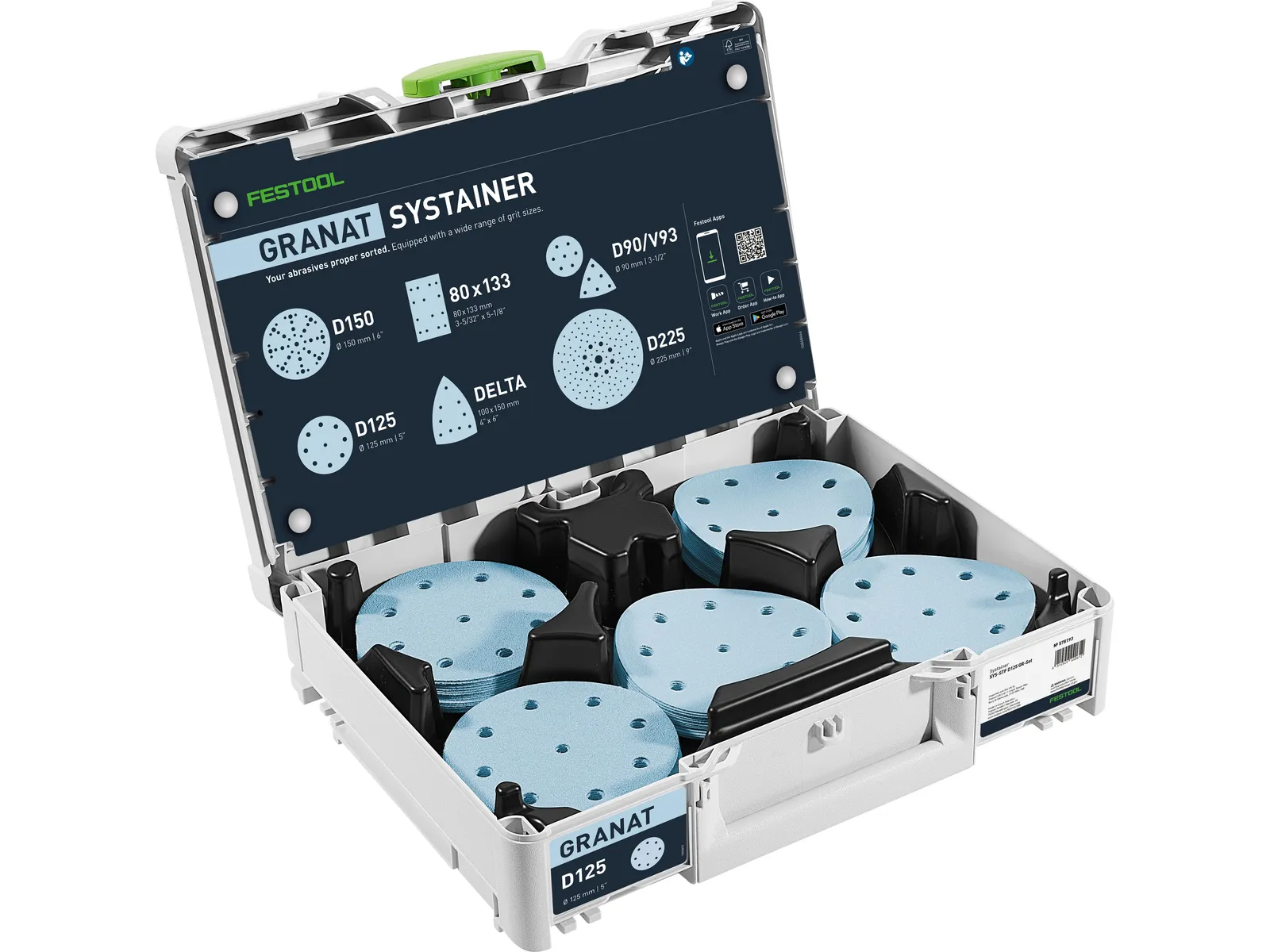 Festool Abrasives Systainer³ Granat D125 GR SYS